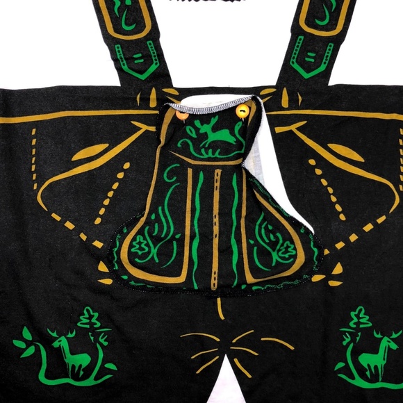 Big Shirt Mens Extra Large White Black Lederhosen Style - Picture 4 of 7